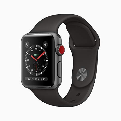 Apple Watch Series 5 GPS 40, 44 mm Space Grey Aluminium Case with Black Sport Band(Black Strap, Regular)