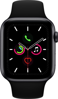 Apple Watch Series 5 GPS 44 mm Space Grey Aluminium Case with Black Sport Band(Black Strap, Regular)
