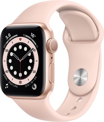 APPLE Watch Series 6 GPS 40 mm Gold Aluminium Case with Pink Sand Sport Band(Pink Strap, Regular)