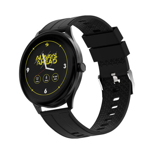 Zebronics Zeb-Fit2220CH Smart Fitness Band, 2.5D Curved Glass Full Touch Display, SpO2, BP & Heart Rate Monitor, IP68 Water Resistant, 8 Sports Mode (Black Rim + Black Strap)