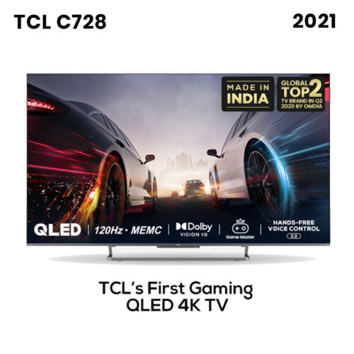 Tcl C728 QLED | 4K | 120 Hz TV | MEMC | Dolby Vision IQ | Dolby Atmos | VRR | ALLM | Android 11 | Game Mode