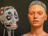 The world’s first artistic robot, which will not only make pictures of humans but also talk to them