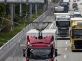 Electric Highway built for reducing pollution, trucks run by electricity like a train